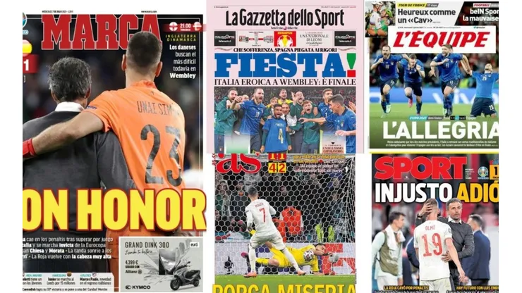 Portadas de los principales medios europeos tras la primera semifinal de la Eurocopa.