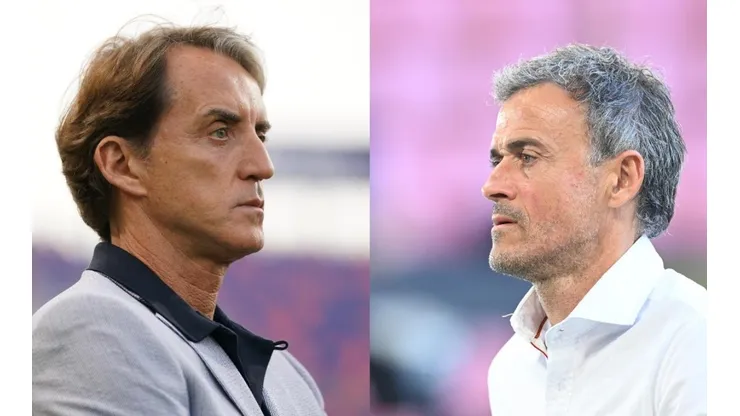 Roberto Mancini y Luis Enrique, entrenadores de Italia y España.