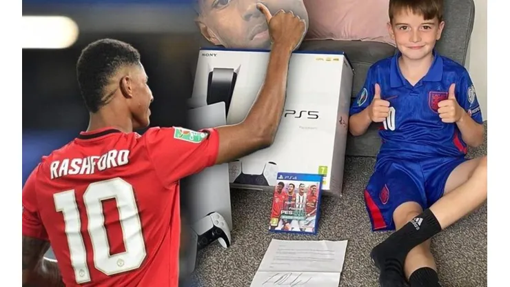 Rashford le regaló una PS5 a un chico de 9 años que ayuda a los más necesitados