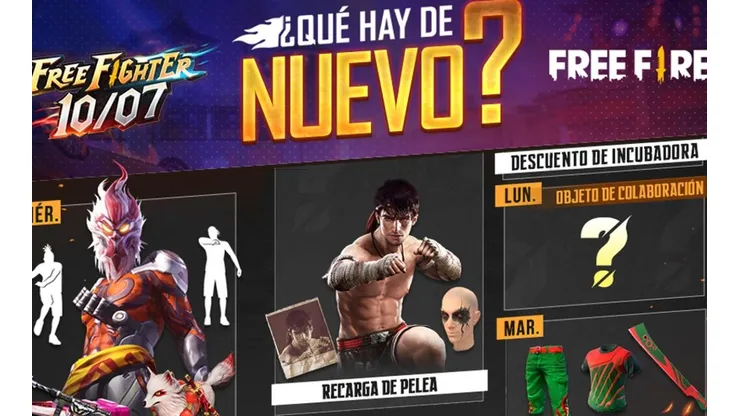Garena le pone fecha al evento de Street Fighter en la nueva agenda semanal de Free Fire