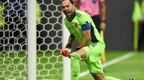 David Ospina en festejo del triunfo colombiano.