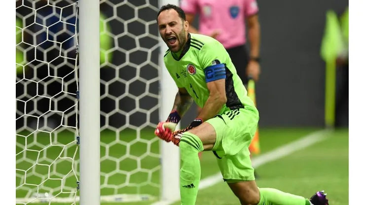 David Ospina en festejo del triunfo colombiano.
