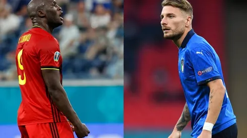 Romelu Lukaku y Ciro Immobile, figuras de Bélgica e Italia.