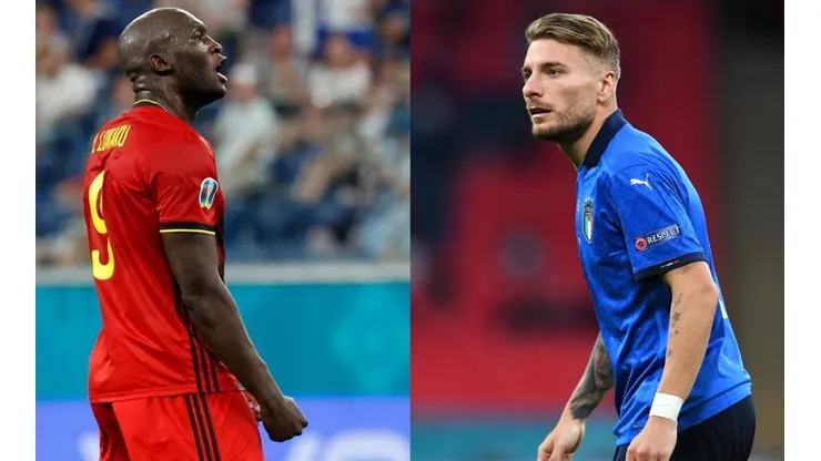 Romelu Lukaku y Ciro Immobile, figuras de Bélgica e Italia.