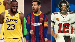 LeBron James, Leo Messi y Tom Brady