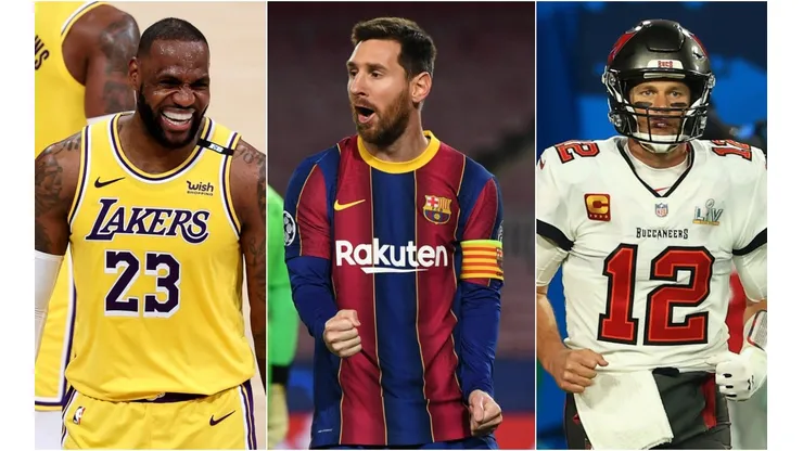 LeBron James, Leo Messi y Tom Brady