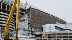 Estadio Santiago Bernabéu en remodelación.