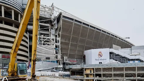 Estadio Santiago Bernabéu en remodelación.