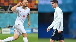 Haris Seferovic y Álvaro Morata, delanteros de Suiza y España.