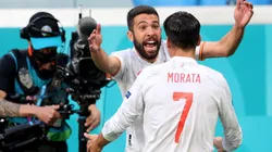 Jordi Alba festeja el gol ante Suiza por los cuartos de la Eurocopa