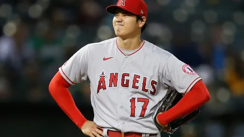 Shohei Ohtani concedió cuatro bases por bolas (Getty Images)