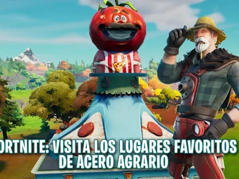 Visita los lugares favoritos de Acero Agrario en Fortnite - Desafíos Semanales