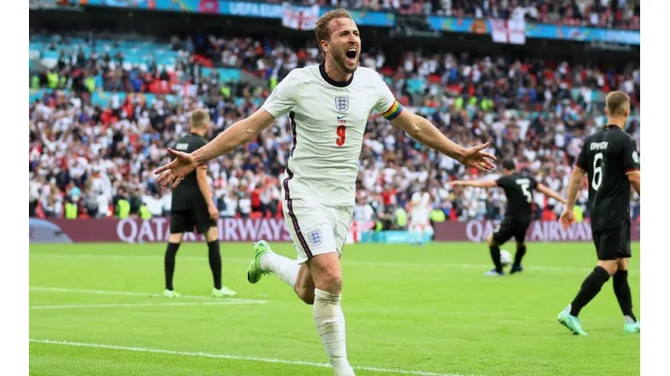 Festejo de gol de Harry Kane con Inglaterra.