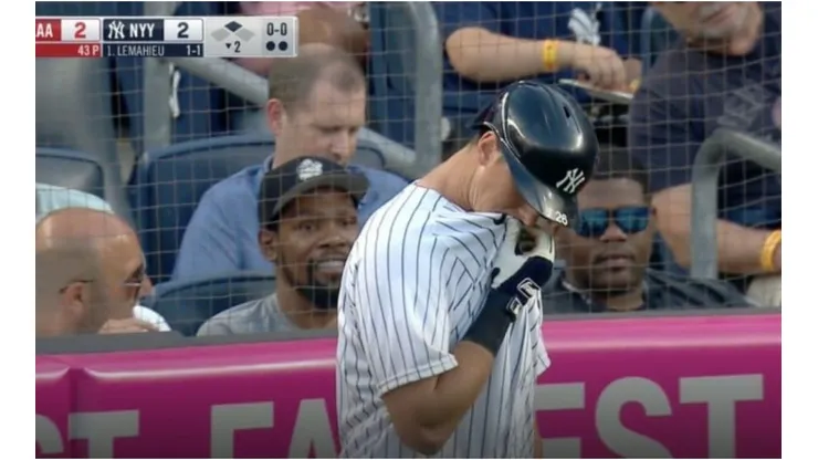 Kevin Durant en el Angels vs Yankees (Foto: Captura de pantalla)