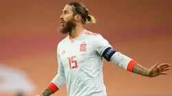 Sergio Ramos durante un encuentro con España.