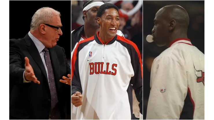 Phil Jackson, Scottie Pippen y Michael Jordan
