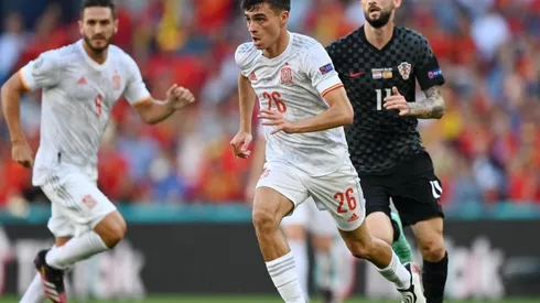 Pedri durante el encuentro ante Croacia.