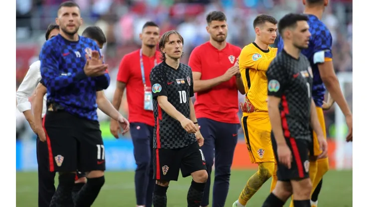 Jugadores de Croacia despidiéndose de la afición.