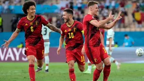 Así celebró Bélgica el tanto de la victoria.