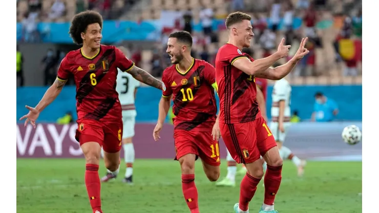 Así celebró Bélgica el tanto de la victoria.