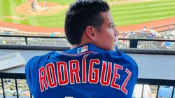 James Rodríguez con jersey de los New York Mets