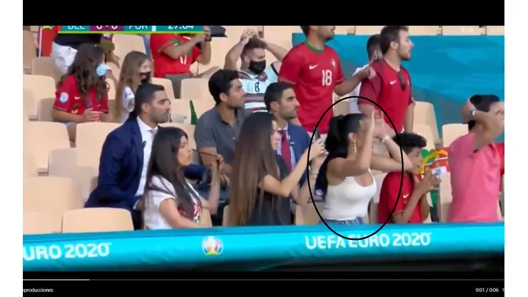 La reacción de Georgina Rodríguez en un tiro libre de Cristiano Ronaldo