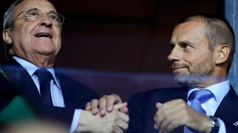 Florentino Pérez y Aleksander Ceferín, presidentes de Real Madrid y UEFA.