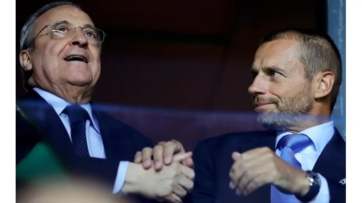 Florentino Pérez y Aleksander Ceferín, presidentes de Real Madrid y UEFA.