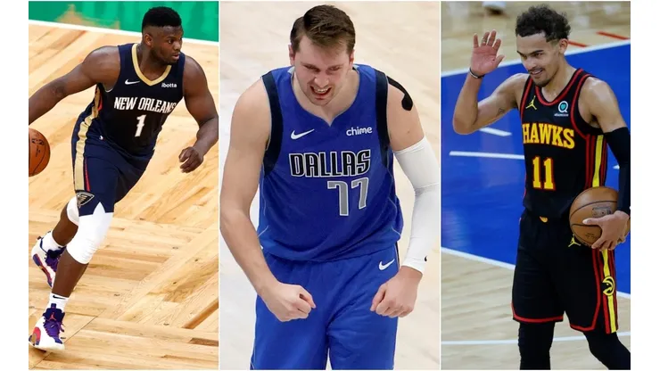 Zion Williamson, Luka Doncic y Trae Young