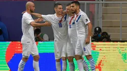 El festejo de los jugadores paraguayos.