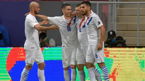 El festejo de los jugadores paraguayos.