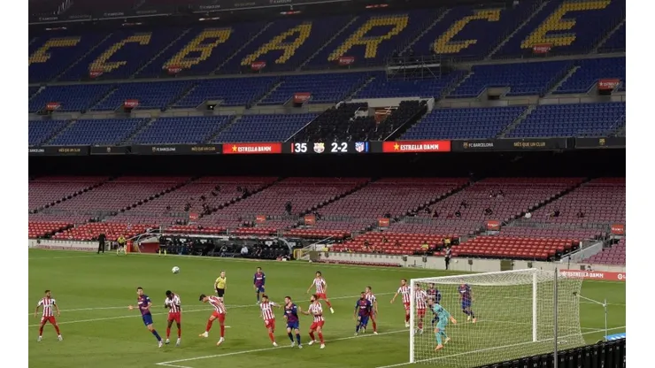 Camp Nou vacío durante un Barcelona vs. Atlético de Madrid.