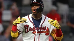 Ronald Acuña Jr. quedó fuera para el partido ante los Mets (Getty Images)