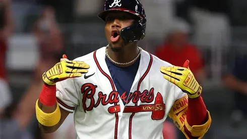 Ronald Acuña Jr. quedó fuera para el partido ante los Mets (Getty Images)