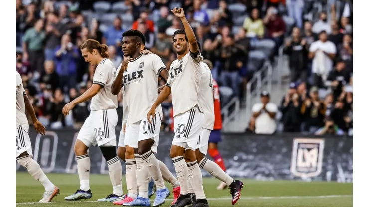 Carlos Vela festejando el gol que abrió el marcador. (Foto: @LAFC)