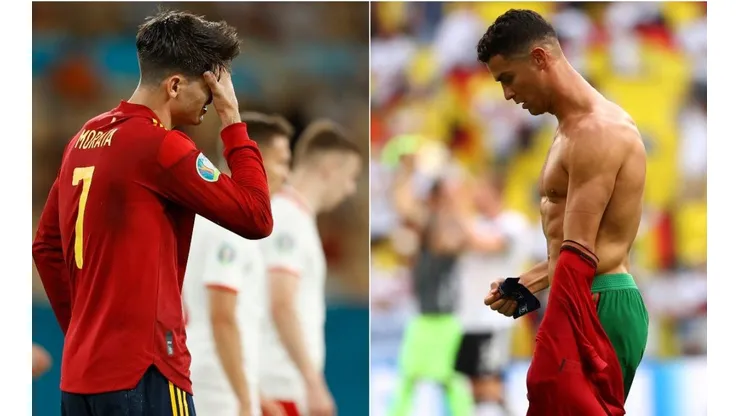 Álvaro Morata y Cristiano Ronaldo, caras visibles del momento de España y Portugal en la Eurocopa.