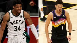 Giannis Antetokounmpo y Devin Booker