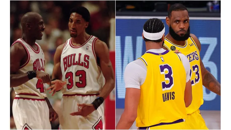 Michael Jordan, Scottie Pippen, Anthony Davis y LeBron James