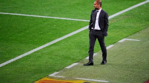 Pep Guardiola durante un encuentro con Barcelona.