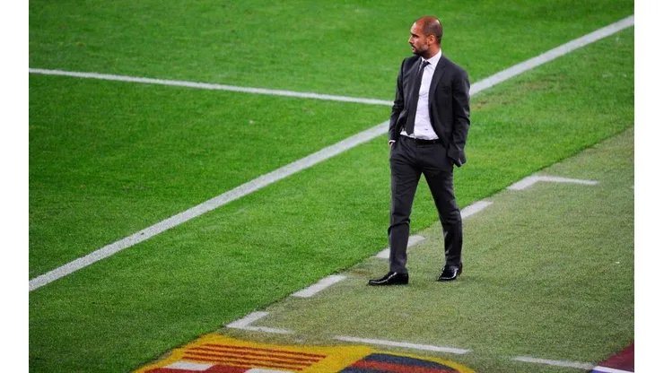 Pep Guardiola durante un encuentro con Barcelona.
