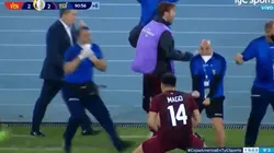 La celebración de Luis Mago en el 2-2 de la Vinotinto.