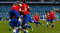 El festejo de los jugadores chilenos.