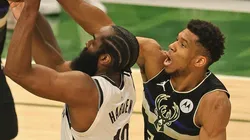 James Harden y Giannis Antetokounmpo