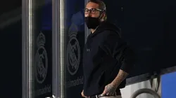 Sergio Ramos en la grada de Valdebebas.