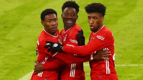 David Alaba, Alphonse Davies y Kingsley Coman, jugadores del Bayern.