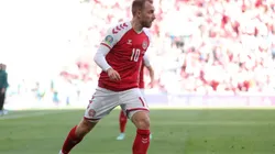 Christian Eriksen durante un encuentro con Dinamarca.