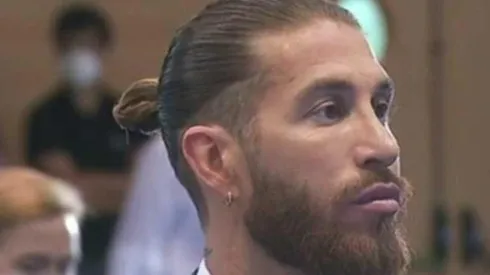 Sergio Ramos durante su despedida de Real Madrid.