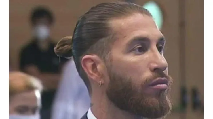 Sergio Ramos durante su despedida de Real Madrid.