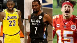 LeBron James Kevin Durant y Patrick Mahomes (Fotos: Getty)