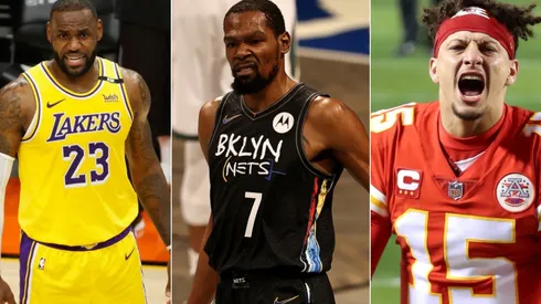 LeBron James Kevin Durant y Patrick Mahomes (Fotos: Getty)